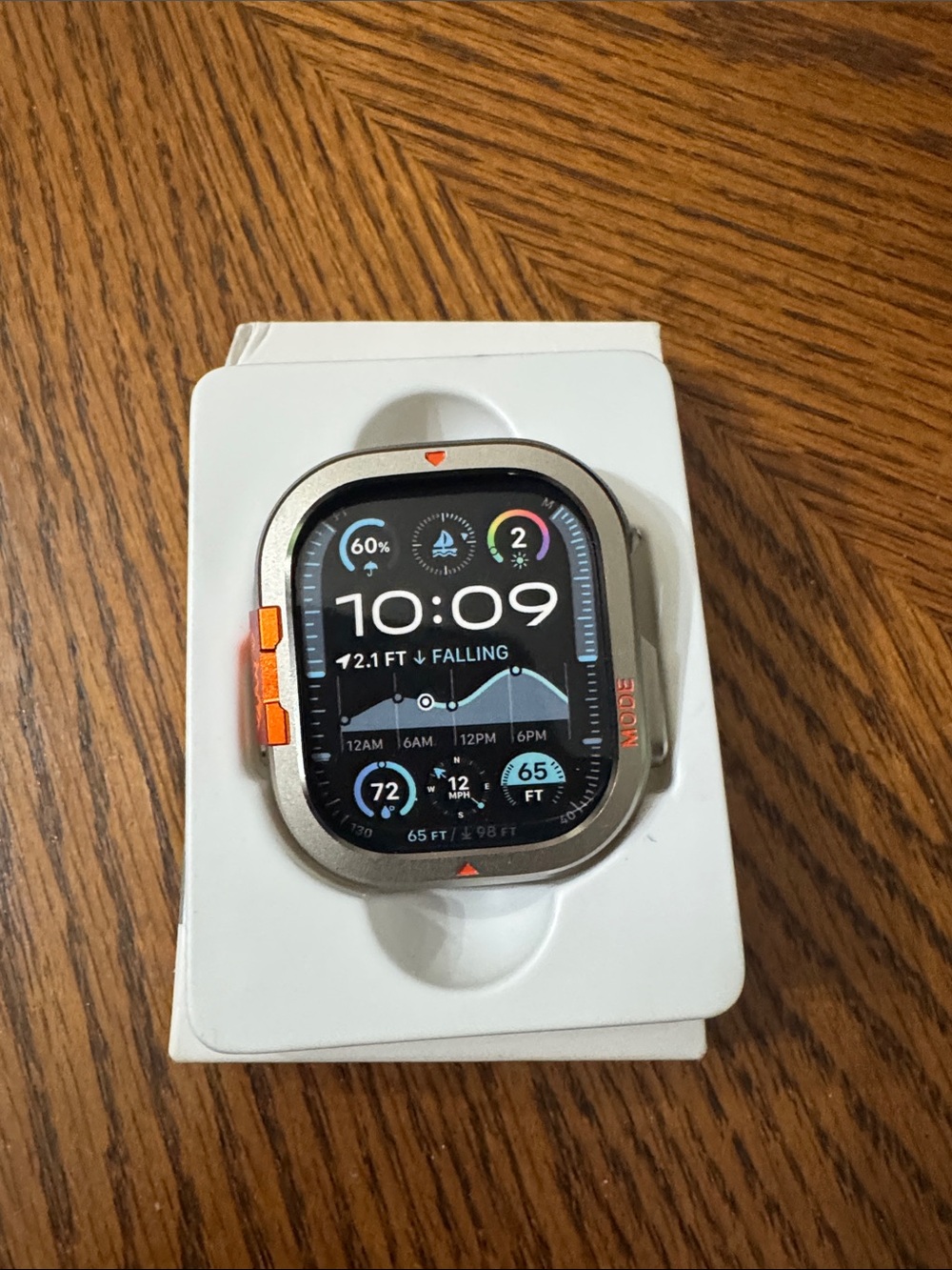 Metal Watch Case for Ultra 49mm - Titanium with Orange Accent - Picture 2 of 6